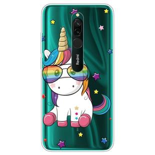 For Xiaomi Redmi 8 Lucency Painted TPU Protective Case(Glasses Unicorn)