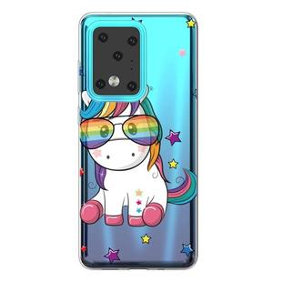 For Galaxy S20 Ultra Lucency Painted TPU Protective Case(Glasses Unicorn)