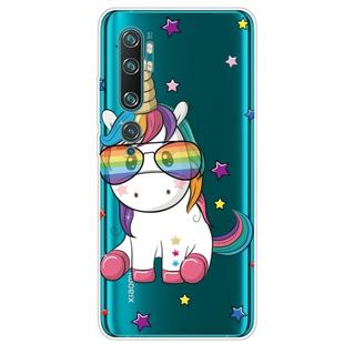 For Xiaomi CC9 Pro Lucency Painted TPU Protective Case(Glasses Unicorn)