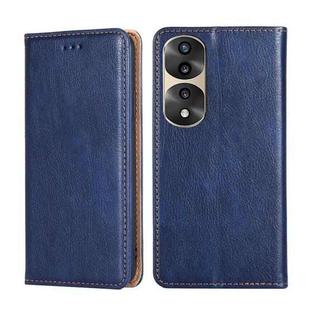 For Honor 70 Pro / 70 Pro Plus Gloss Oil Solid Color Magnetic Leather Phone Case(Blue)