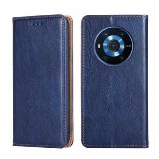 For Honor Magic3 Gloss Oil Solid Color Magnetic Leather Phone Case(Blue)
