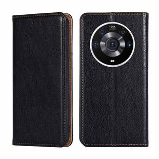 For Honor Magic3 Pro Gloss Oil Solid Color Magnetic Leather Phone Case(Black)