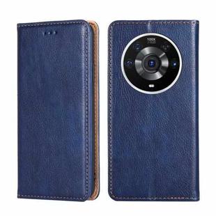 For Honor Magic3 Pro Gloss Oil Solid Color Magnetic Leather Phone Case(Blue)