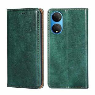 For Honor X7 4G Gloss Oil Solid Color Magnetic Leather Phone Case(Green)