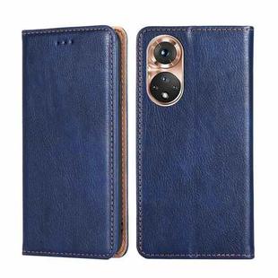 For Honor 50 Gloss Oil Solid Color Magnetic Leather Phone Case(Blue)