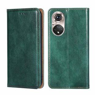 For Honor 50 Pro Gloss Oil Solid Color Magnetic Leather Phone Case(Green)