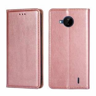 For Nokia C20 Plus Gloss Oil Solid Color Magnetic Leather Phone Case(Rose Gold)