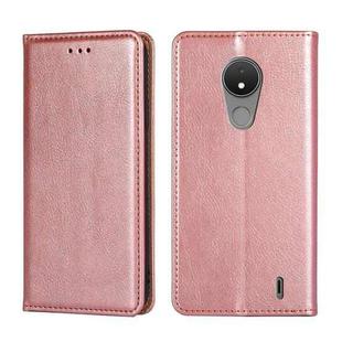 For Nokia C21 Gloss Oil Solid Color Magnetic Leather Phone Case(Rose Gold)