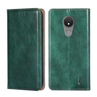 For Nokia C21 Gloss Oil Solid Color Magnetic Leather Phone Case(Green)
