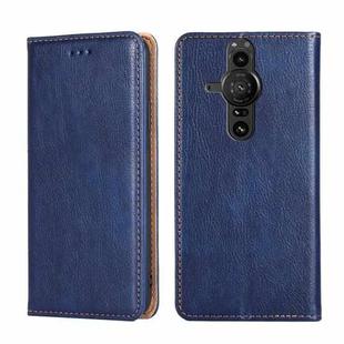 For Sony Xperia Pro-I Gloss Oil Solid Color Magnetic Leather Phone Case(Blue)