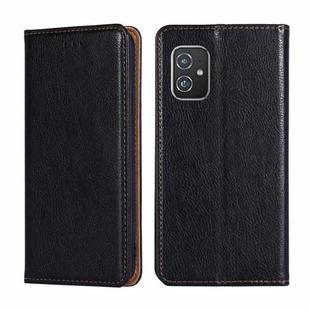 For Asus Zenfone 8 ZS590KS Gloss Oil Solid Color Magnetic Leather Phone Case(Black)