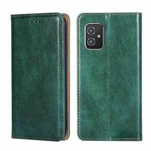 For Asus Zenfone 8 ZS590KS Gloss Oil Solid Color Magnetic Leather Phone Case(Green)