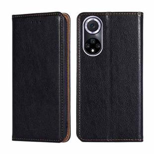 For Huawei nova 9 Gloss Oil Solid Color Magnetic Leather Phone Case(Black)
