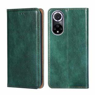 For Huawei nova 9 Gloss Oil Solid Color Magnetic Leather Phone Case(Green)