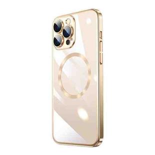 For iPhone 13 Pro Magsafe Magnetic Electroplated PC Phone Case (Gold)