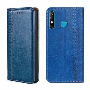For Infinix Hot 8/Hot 8 Lite/Tecon Camon 12 Grid Texture Magnetic Flip Leather Phone Case(Blue)
