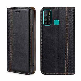 For Infinix Hot 9/Note 7 lite Grid Texture Magnetic Flip Leather Phone Case(Black)