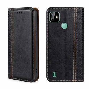 For Infinix Smart HD 2021 Grid Texture Magnetic Flip Leather Phone Case(Black)