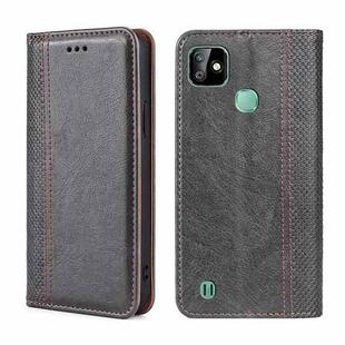 For Infinix Smart HD 2021 Grid Texture Magnetic Flip Leather Phone Case(Grey)