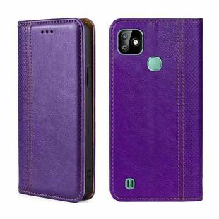 For Infinix Smart HD 2021 Grid Texture Magnetic Flip Leather Phone Case(Purple)