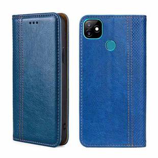 For Itel Vision 1 Grid Texture Magnetic Flip Leather Phone Case(Blue)