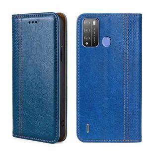 For Itel Vision 1 Pro Grid Texture Magnetic Flip Leather Phone Case(Blue)