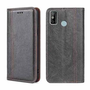 For Tecno Spark 6 GO Grid Texture Magnetic Flip Leather Phone Case(Grey)