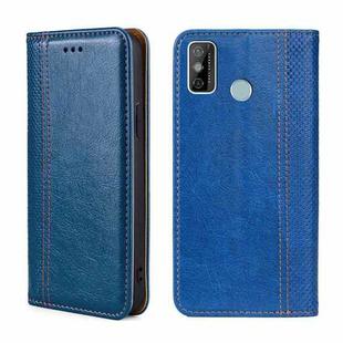 For Tecno Spark 6 GO Grid Texture Magnetic Flip Leather Phone Case(Blue)