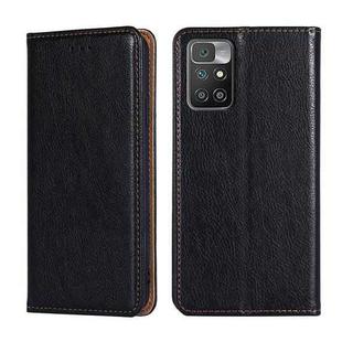 For Xiaomi Redmi 10 Gloss Oil Solid Color Magnetic Leather Phone Case(Black)