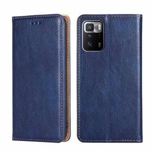 For Xiaomi Redmi Note 10 Pro China Gloss Oil Solid Color Magnetic Leather Phone Case(Blue)