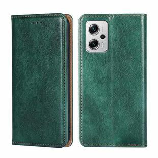 For Xiaomi Redmi Note 11T Pro / Pro Plus 5G Gloss Oil Solid Color Magnetic Leather Phone Case(Green)