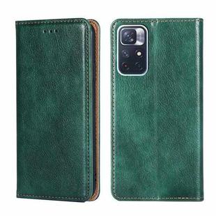 For Xiaomi Redmi Note 11 China / Poco M4 Pro 5G Gloss Oil Solid Color Magnetic Leather Phone Case(Green)