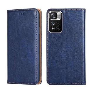 For Xiaomi Redmi Note 11 Pro 5G / Pro Plus 5G Gloss Oil Solid Color Magnetic Leather Phone Case(Blue)