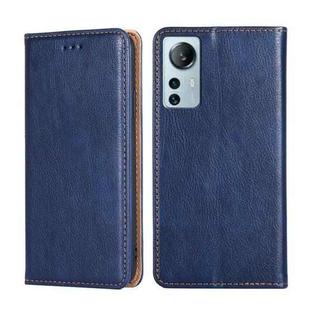 For Xiaomi 12 Lite Gloss Oil Solid Color Magnetic Leather Phone Case(Blue)