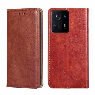 For Xiaomi Mix 4 Gloss Oil Solid Color Magnetic Leather Phone Case(Brown)