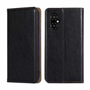 For Xiaomi Poco M4 5G Gloss Oil Solid Color Magnetic Leather Phone Case(Black)
