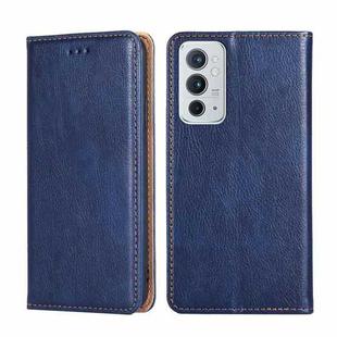 For OnePlus 9RT 5G Gloss Oil Solid Color Magnetic Leather Phone Case(Blue)