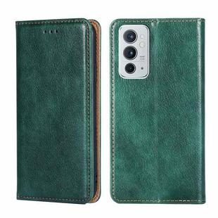 For OnePlus 9RT 5G Gloss Oil Solid Color Magnetic Leather Phone Case(Green)