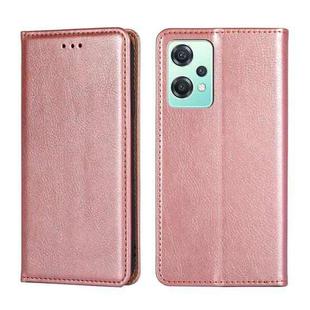 For OnePlus Nord CE 2 Lite 5G Gloss Oil Solid Color Magnetic Leather Phone Case(Rose Gold)