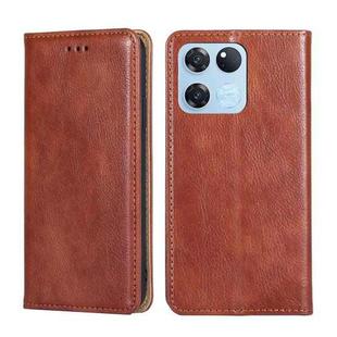 For OnePlus Ace Racing Gloss Oil Solid Color Magnetic Leather Phone Case(Brown)
