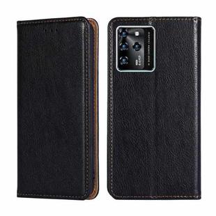 For ZTE Blade V30 Gloss Oil Solid Color Magnetic Leather Phone Case(Black)