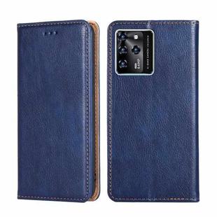 For ZTE Blade V30 Gloss Oil Solid Color Magnetic Leather Phone Case(Blue)