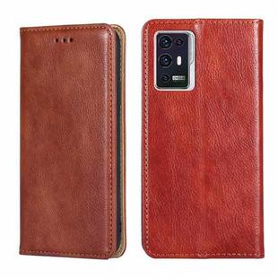 For ZTE Axon 30 Pro 5G Gloss Oil Solid Color Magnetic Leather Phone Case(Brown)