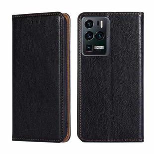 For ZTE Axon 30 Ultra 5G Gloss Oil Solid Color Magnetic Leather Phone Case(Black)