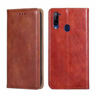 For ZTE Libero 5G Gloss Oil Solid Color Magnetic Leather Phone Case(Brown)