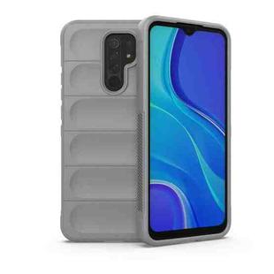 For Xiaomi Redmi 9 Magic Shield TPU + Flannel Phone Case(Grey)