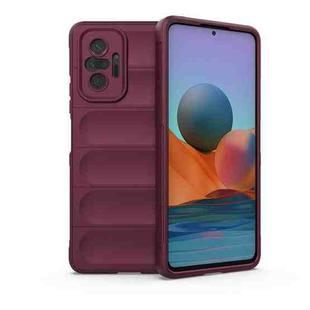 For Xiaomi Redmi Note 10 Pro 4G Magic Shield TPU + Flannel Phone Case(Wine Red)