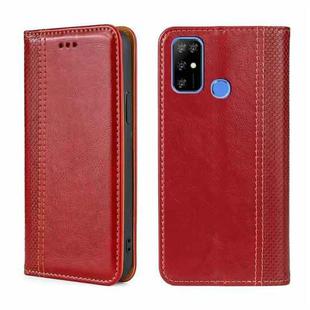 For DOOGEE X96 Pro Grid Texture Magnetic Flip Leather Phone Case(Red)