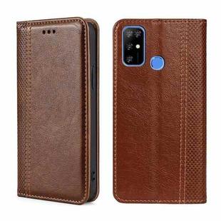 For DOOGEE X96 Pro Grid Texture Magnetic Flip Leather Phone Case(Brown)