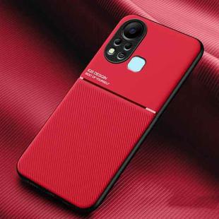 For Infinix Hot 11s Classic Tilt Strip Grain Magnetic Shockproof PC + TPU Phone Case(Red)